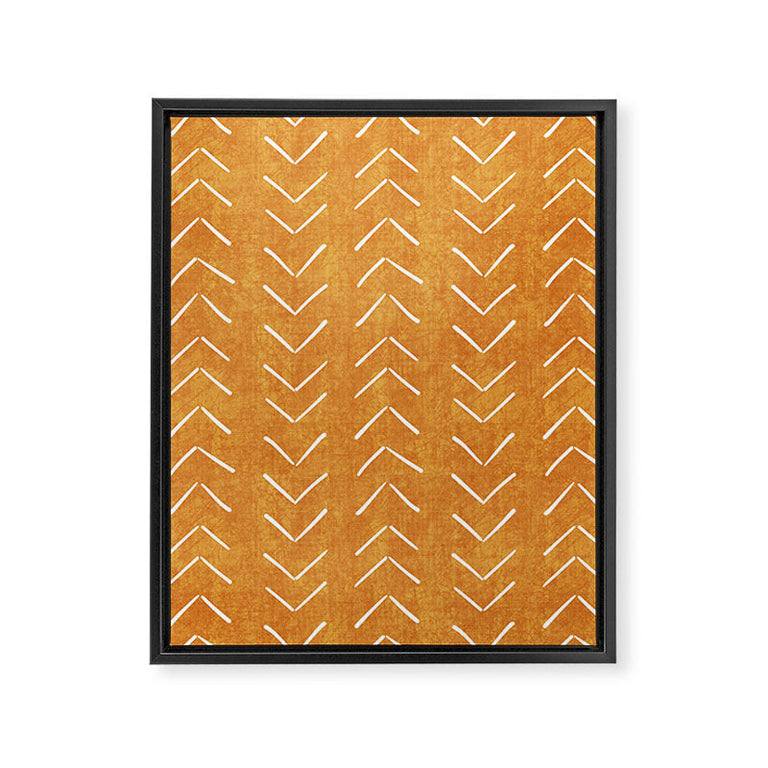 Mud Cloth Big Arrows in Yellow Art Canvas