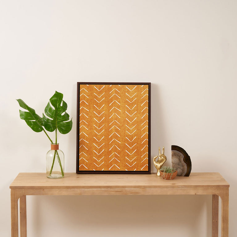 Mud Cloth Big Arrows in Yellow Art Canvas