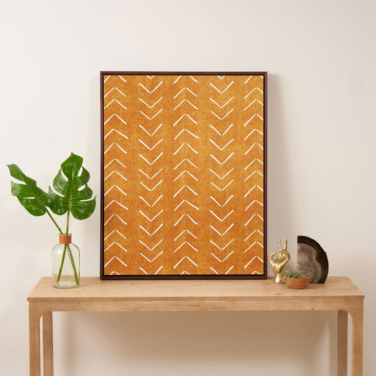 Mud Cloth Big Arrows in Yellow Art Canvas