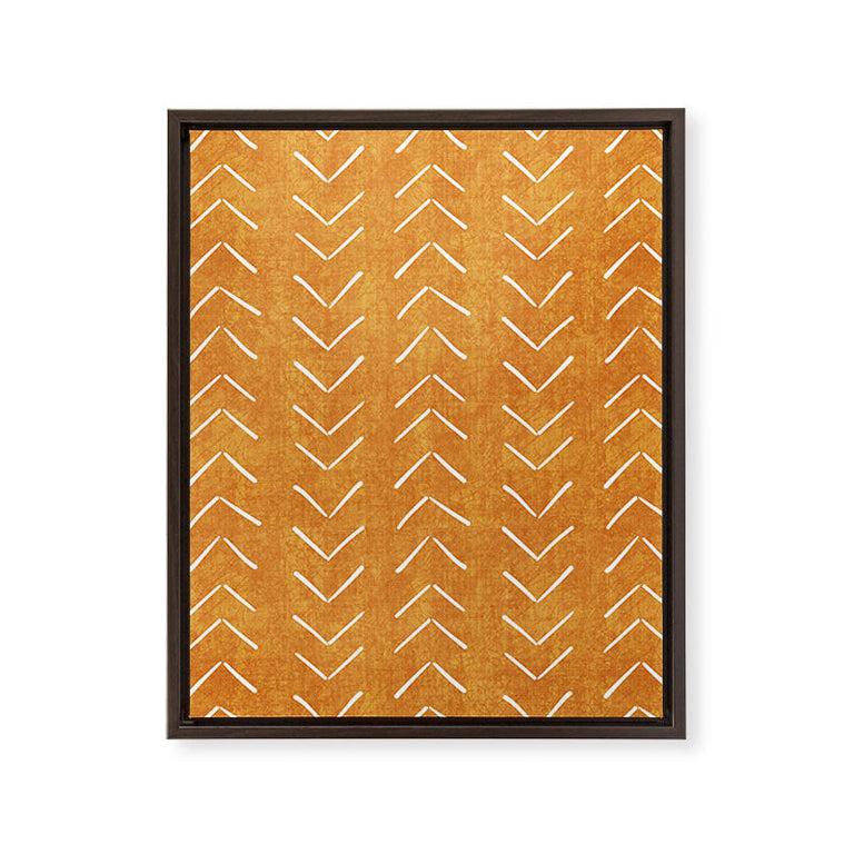 Mud Cloth Big Arrows in Yellow Art Canvas
