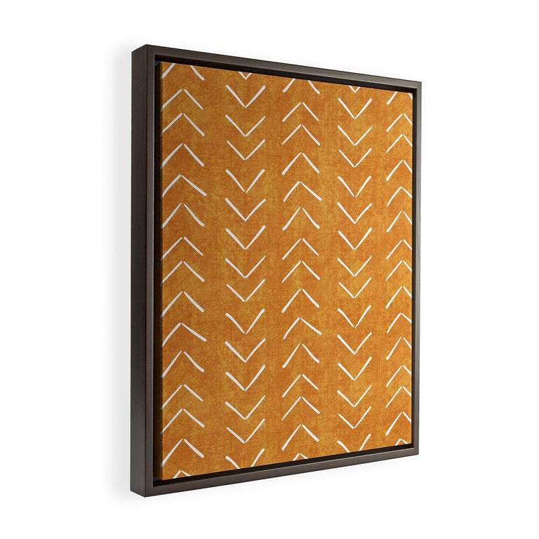 Mud Cloth Big Arrows in Yellow Art Canvas