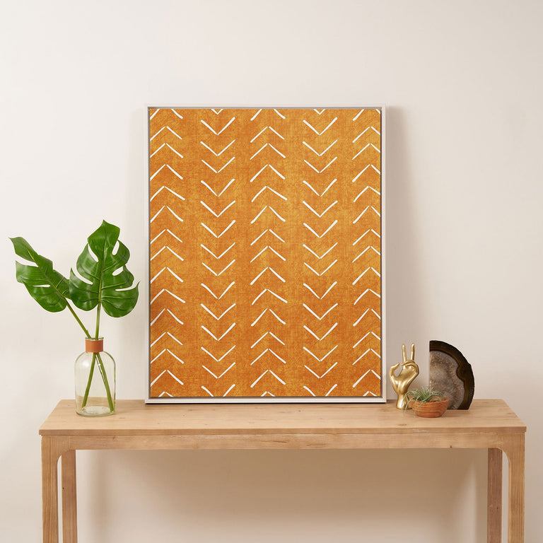 Mud Cloth Big Arrows in Yellow Art Canvas