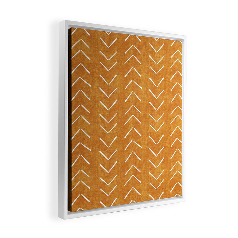 Mud Cloth Big Arrows in Yellow Art Canvas