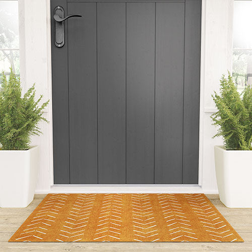 Mud Cloth Big Arrows in Yellow Welcome Mat