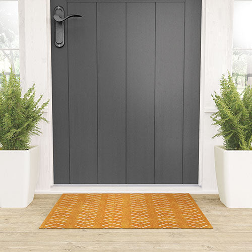 Mud Cloth Big Arrows in Yellow Welcome Mat