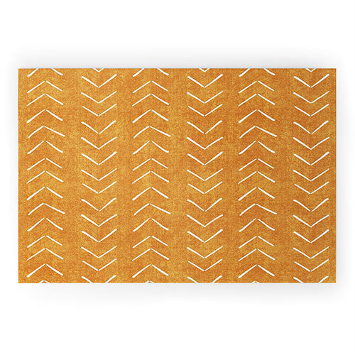 Mud Cloth Big Arrows in Yellow Welcome Mat