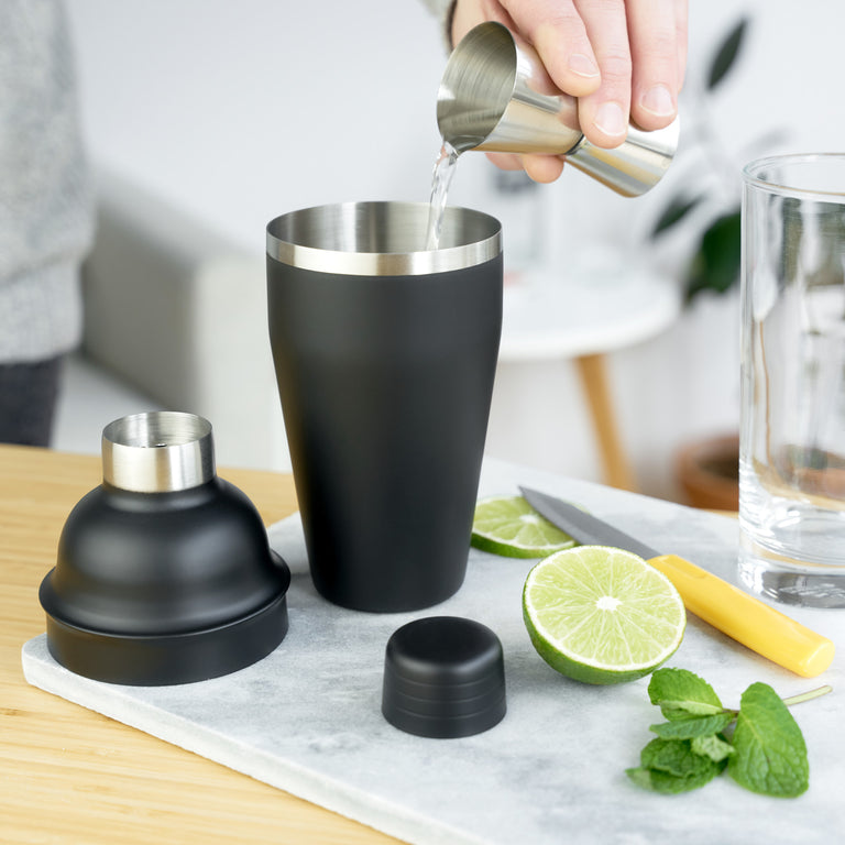 ASH: 18-OUNCE MATTE BLACK COCKTAIL SHAKER