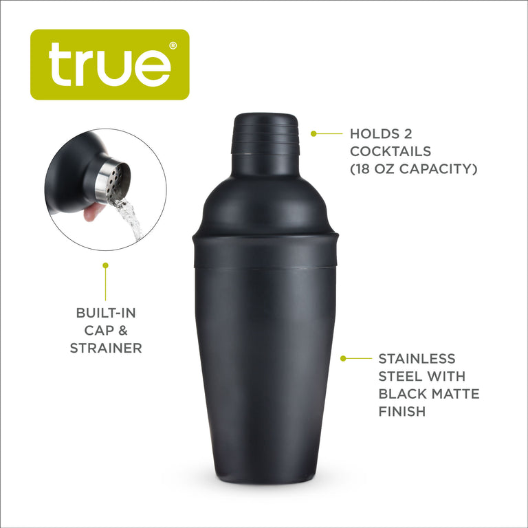 ASH: 18-OUNCE MATTE BLACK COCKTAIL SHAKER