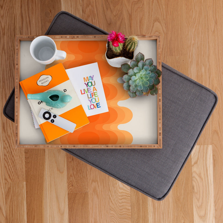 ECHOES CREAMSICLE RECTANGULAR TRAY