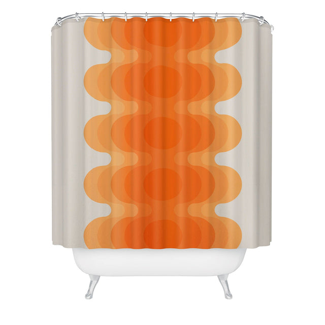 CIRCA78DESIGNS ECHOES CREAMSICLE SHOWER CURTAIN