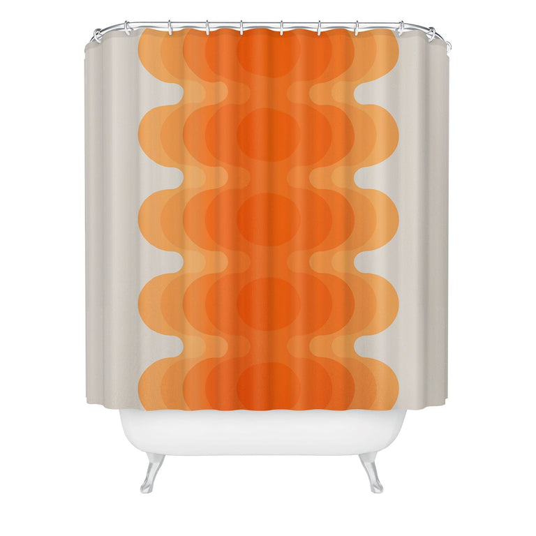CIRCA78DESIGNS ECHOES CREAMSICLE SHOWER CURTAIN