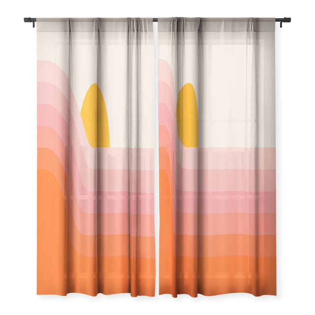 STRAWBERRY DIPPER SHEER NON REPEAT WINDOW CURTAIN