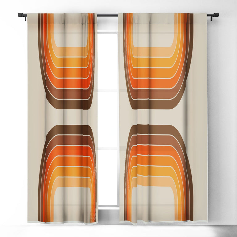 TAN TUNNEL BLACKOUT NON REPEAT WINDOW CURTAIN