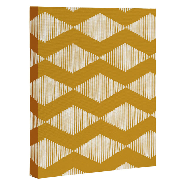 Acoustic Wave Mustard Art Canvas