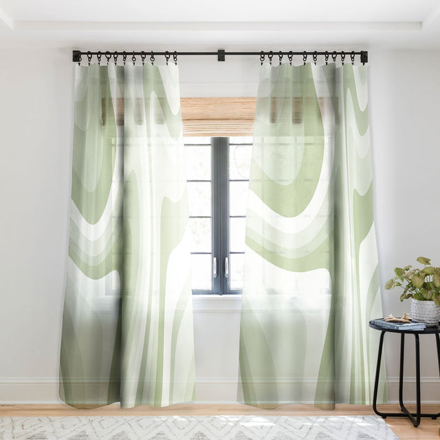 ABSTRACT WAVY STRIPES LXXVIII SHEER NON REPEAT WINDOW CURTAIN