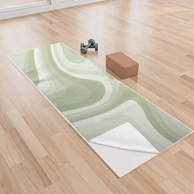 Abstract Wavy Stripes LXXVIII Yoga Towel