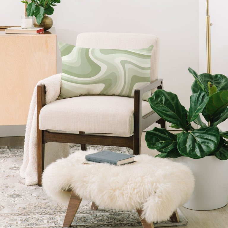 ABSTRACT WAVY STRIPES LXXVIII THROW PILLOW