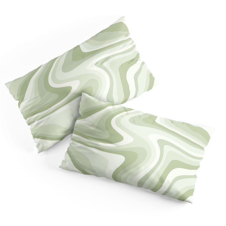 ABSTRACT WAVY STRIPES LXXVIII PILLOW SHAMS