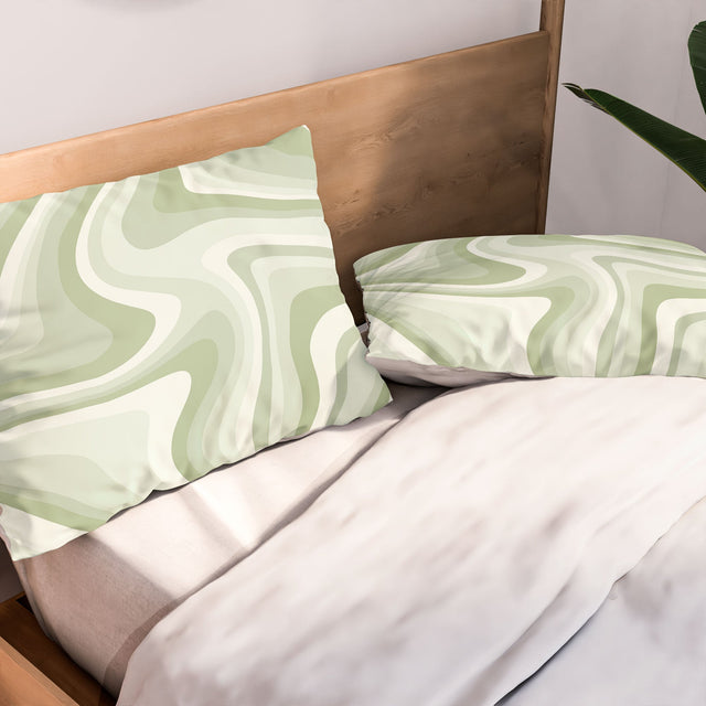 ABSTRACT WAVY STRIPES LXXVIII PILLOW SHAMS