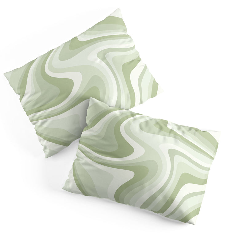 ABSTRACT WAVY STRIPES LXXVIII PILLOW SHAMS