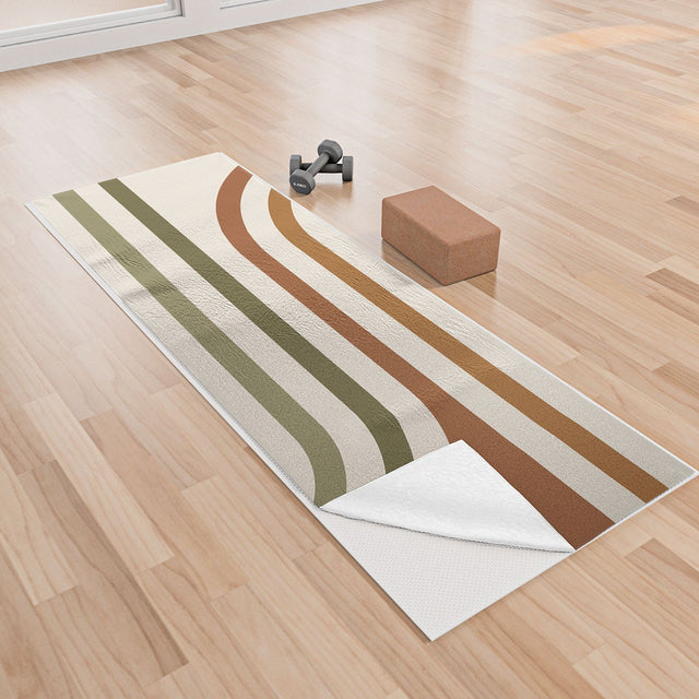 Bold Curvature Stripes I Yoga Towel