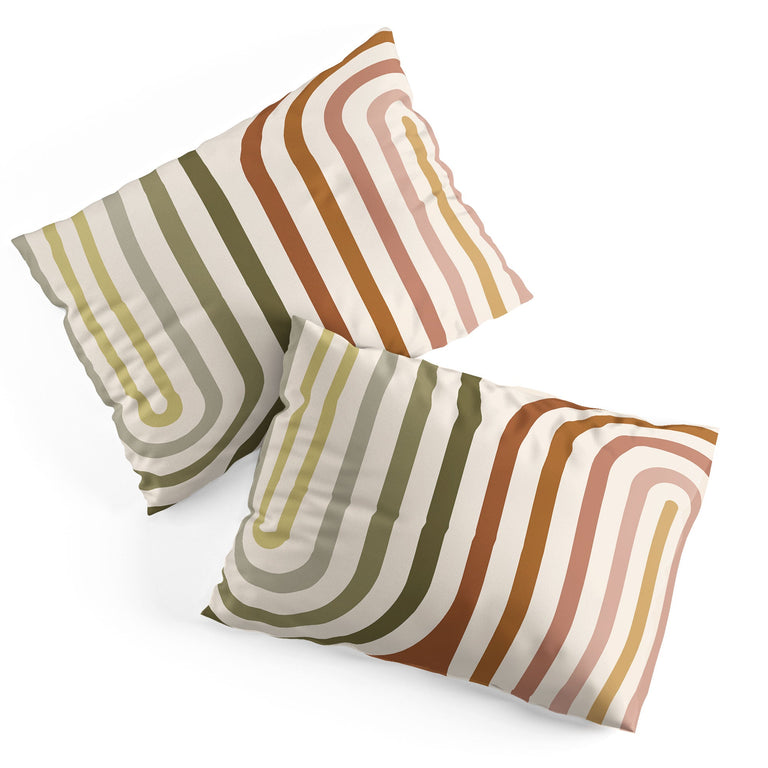 BOLD CURVATURE STRIPES I PILLOW SHAMS