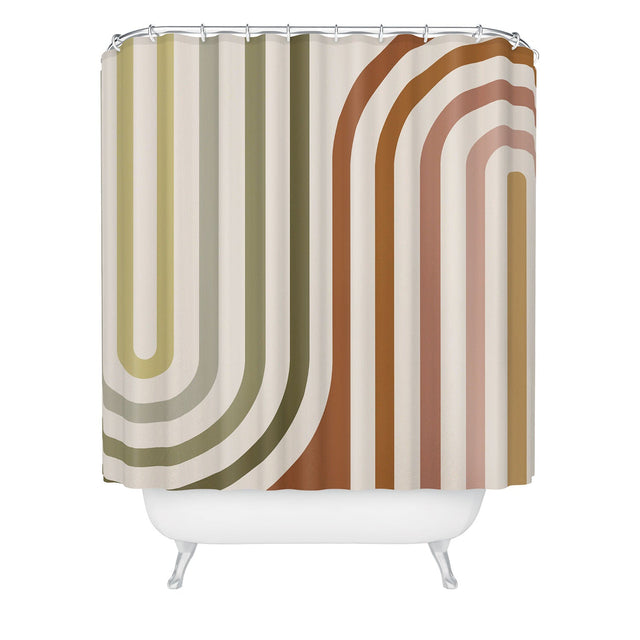 COLOUR POEMS BOLD CURVATURE STRIPES I SHOWER CURTAIN