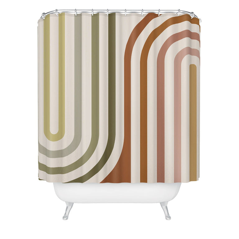 COLOUR POEMS BOLD CURVATURE STRIPES I SHOWER CURTAIN