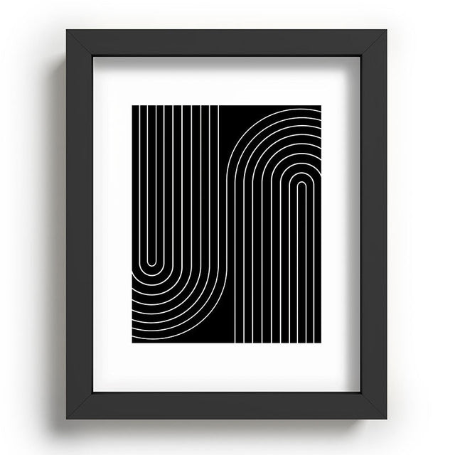 Minimal Line Curvature Black Recessed Framing Rectangle