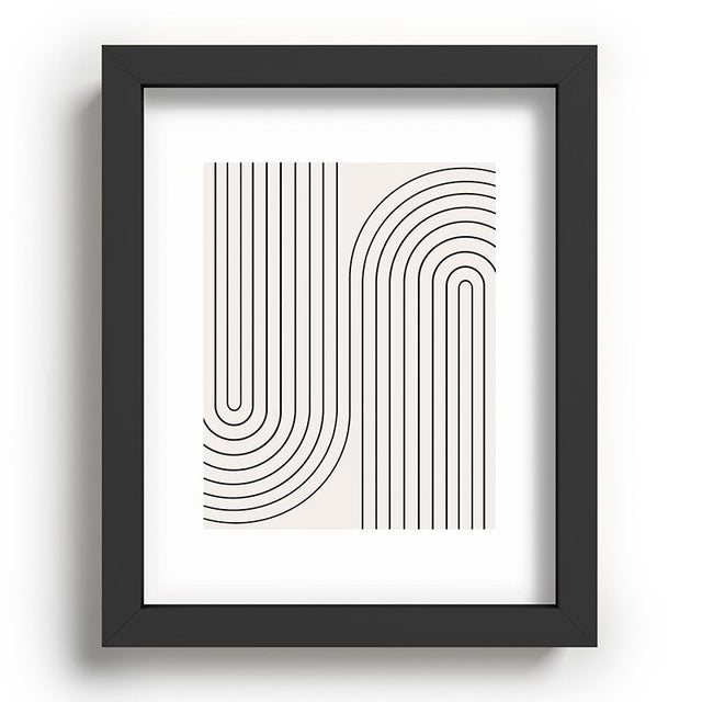 Minimal Line Curvature Black and White Recessed Framing Rectangle