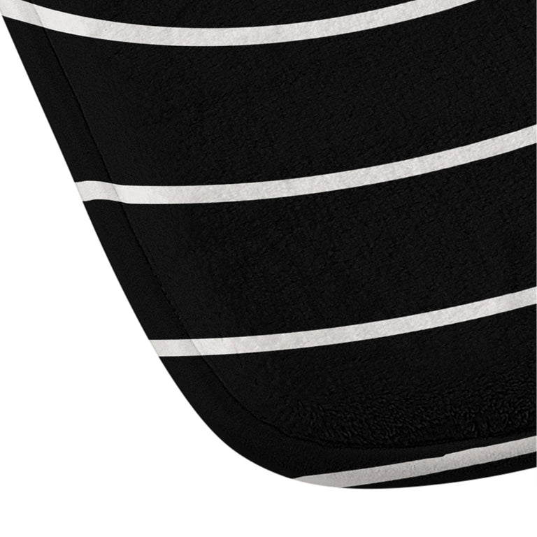 COLOUR POEMS MINIMAL LINE CURVATURE BLACK MEMORY FOAM BATH MAT