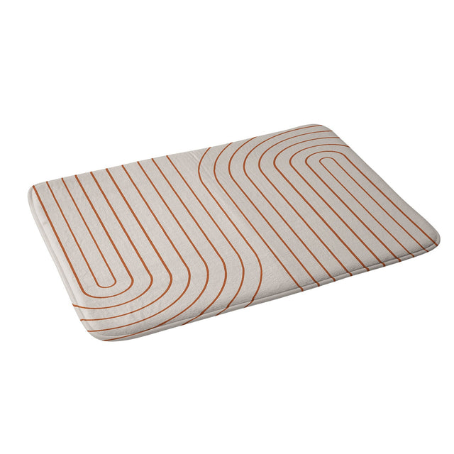 COLOUR POEMS MINIMAL LINE CURVATURE CORAL 2 MEMORY FOAM BATH MAT