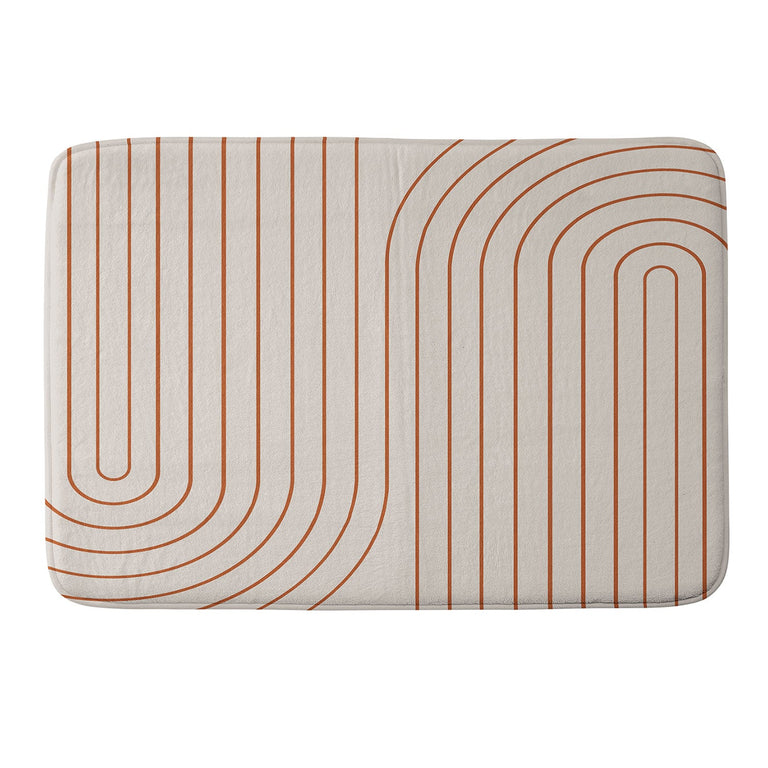 COLOUR POEMS MINIMAL LINE CURVATURE CORAL 2 MEMORY FOAM BATH MAT
