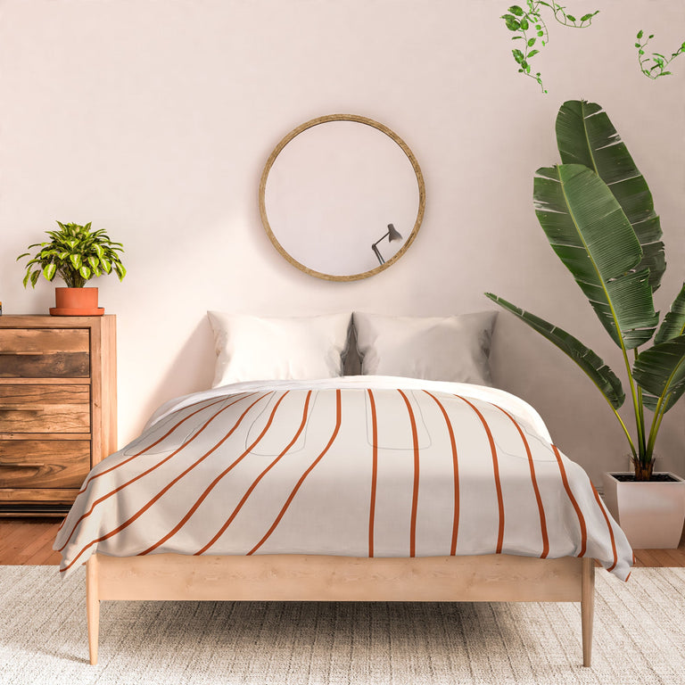 MINIMAL LINE CURVATURE CORAL 2 DUVET / COMFORTER