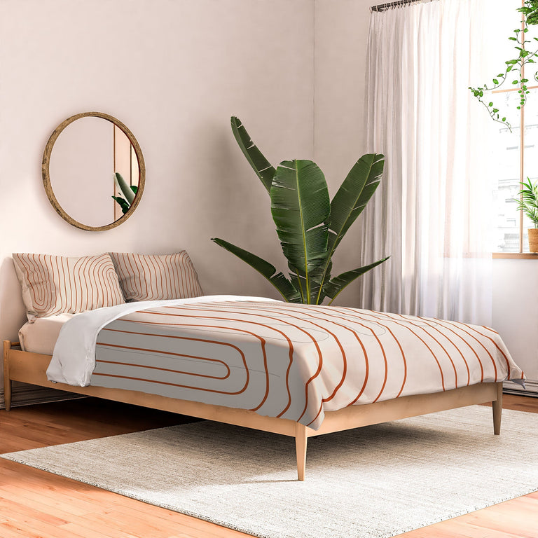 MINIMAL LINE CURVATURE CORAL 2 DUVET / COMFORTER