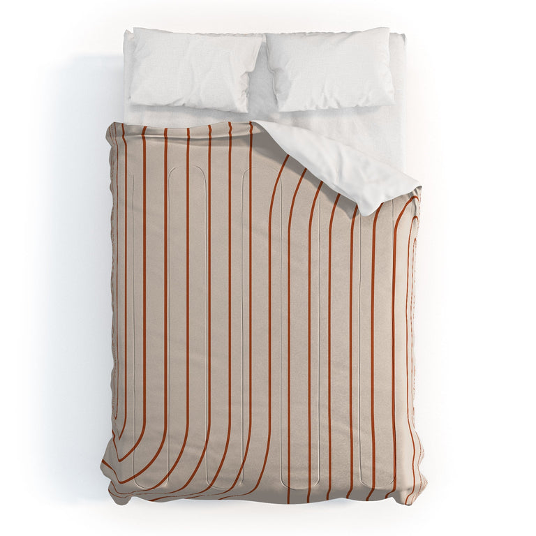 MINIMAL LINE CURVATURE CORAL 2 DUVET / COMFORTER