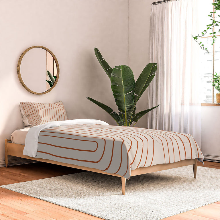 MINIMAL LINE CURVATURE CORAL 2 DUVET / COMFORTER