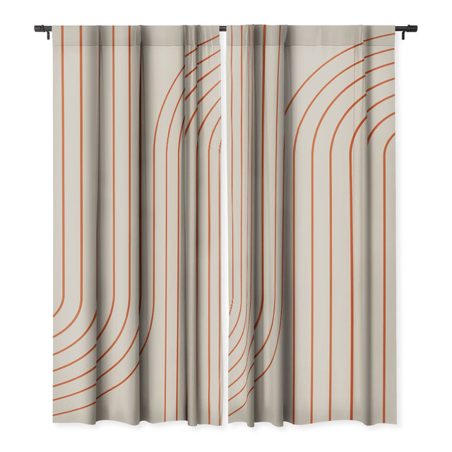 MINIMAL LINE CURVATURE CORAL 2 BLACKOUT NON REPEAT WINDOW CURTAIN