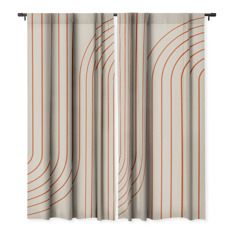 MINIMAL LINE CURVATURE CORAL 2 BLACKOUT NON REPEAT WINDOW CURTAIN