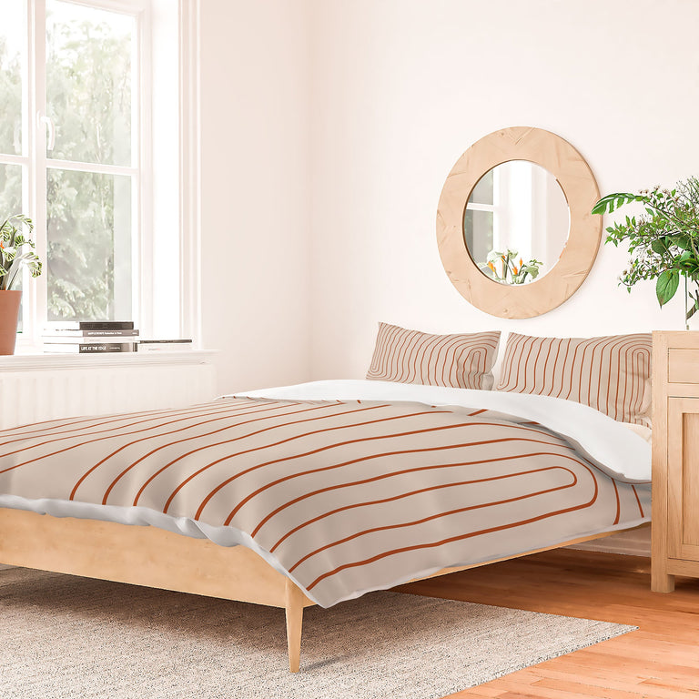 MINIMAL LINE CURVATURE CORAL 2 DUVET / COMFORTER