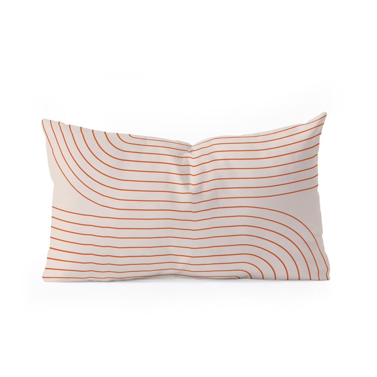 MINIMAL LINE CURVATURE CORAL 2 THROW PILLOW