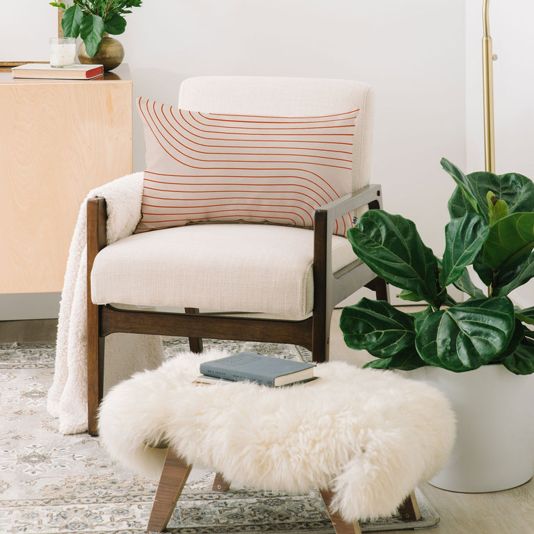 MINIMAL LINE CURVATURE CORAL 2 THROW PILLOW