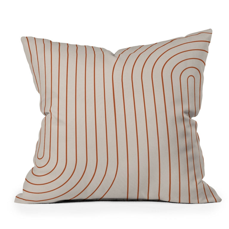MINIMAL LINE CURVATURE CORAL 2 THROW PILLOW