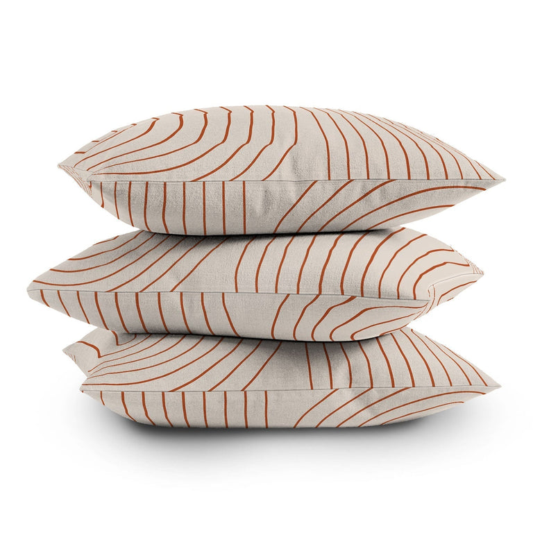 MINIMAL LINE CURVATURE CORAL 2 THROW PILLOW
