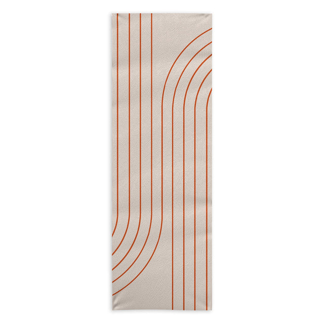 Minimal Line Curvature Coral 2 Yoga Towel