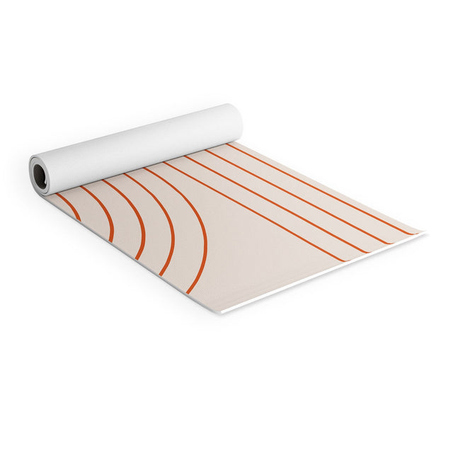Minimal Line Curvature Coral 2 Yoga Mat