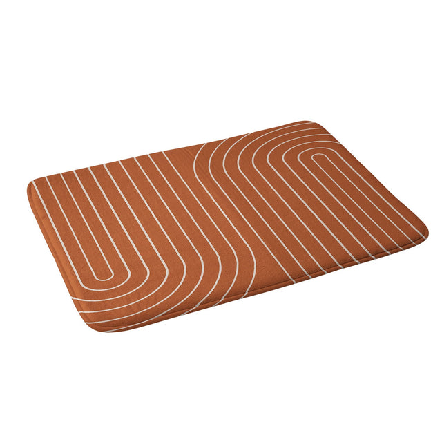 COLOUR POEMS MINIMAL LINE CURVATURE CORAL MEMORY FOAM BATH MAT