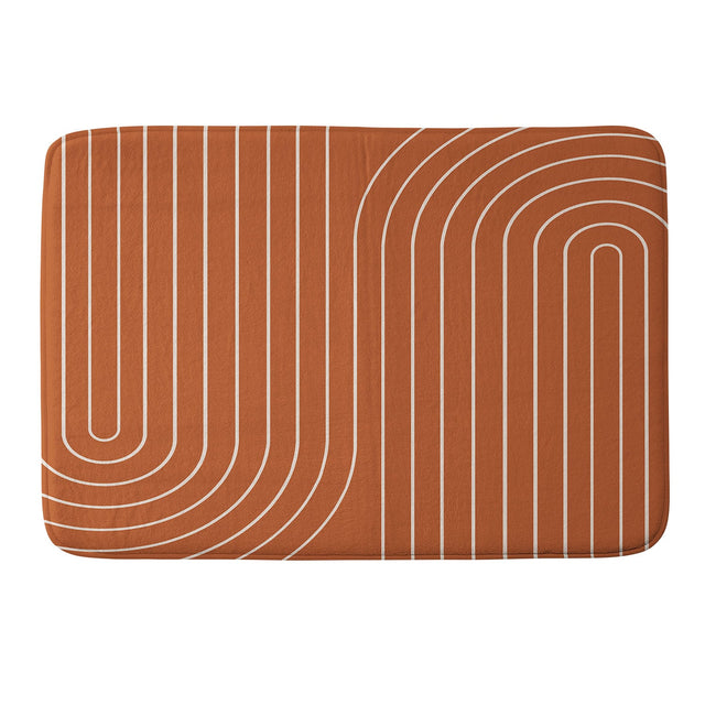 COLOUR POEMS MINIMAL LINE CURVATURE CORAL MEMORY FOAM BATH MAT