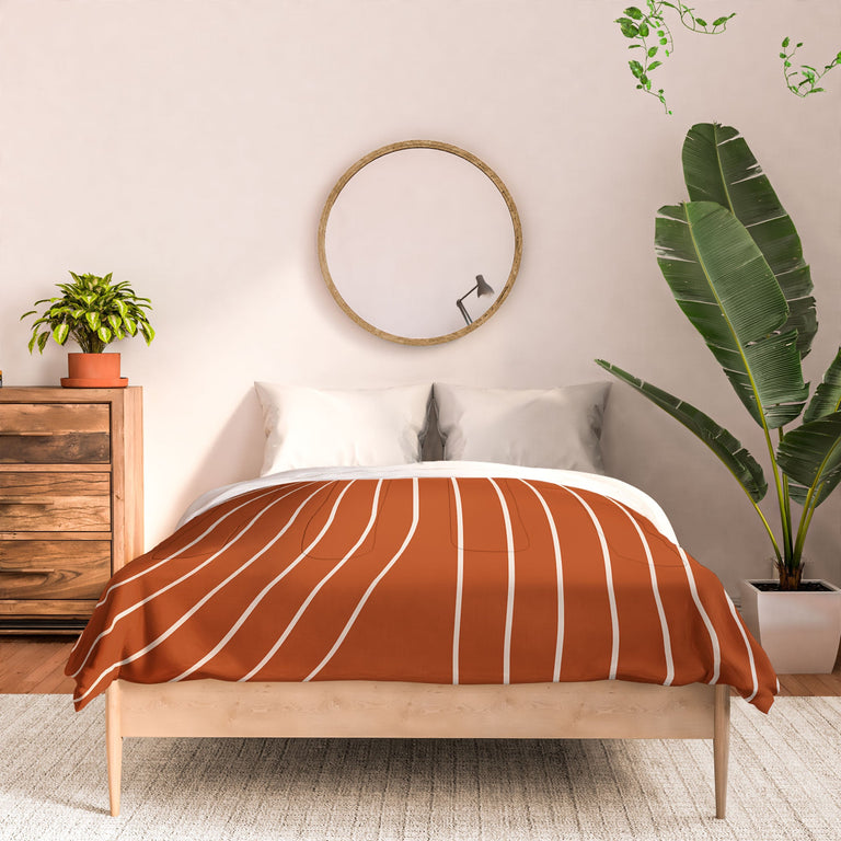 MINIMAL LINE CURVATURE CORAL DUVET / COMFORTER