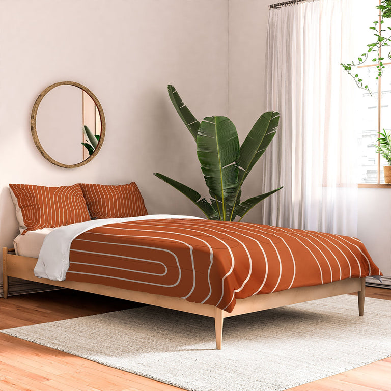 MINIMAL LINE CURVATURE CORAL DUVET / COMFORTER